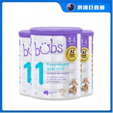 【澳洲直邮包邮】Bubs 婴幼儿山羊A2配方奶粉1段 800克x3罐（0-6个月适用）【收件人身份证必须上传】【新疆、西藏、内蒙古、青海、宁夏、海南、甘肃，需加收运费】